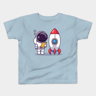 Cute Astronaut Testing Rocket Kids T-Shirt